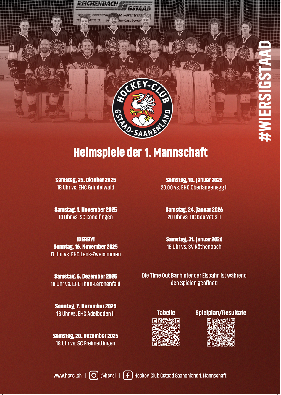 Heimspiele 1. Mannschaft Saison 2025/26